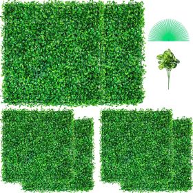 VEVOR Artificial Boxwood Panel UV 6pcs Boxwood Hedge Wall Panels, Artificial Grass Backdrop Wall 20" X 20" 4 cm Green Grass Wall, Fake Hedge for Decor