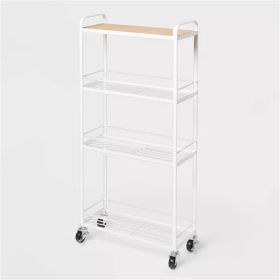 Skinny Storage Cart Matte White