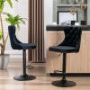 Furniture,Swivel Velvet Barstools Adjusatble Seat Height from 25-33 Inch,17.7 inch base, Modern Upholstered Bar Stools with Backs Comfortable Tufted f