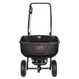 VEVOR Broadcast Spreader, 60 LB Walk-Behind Turf Spreader with 8" Wheels, Steel Push Fertilizer Spreader, Garden Seeder, and Salt Spreader, Designed f