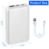 10000mAh Portable Charger Battery Pack for Heated Blanket Vest Jacket Power Bank with Type-C USB Cable Fit For IOSPhone 14 Android And More 5V/2A DC12