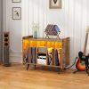 Record Player Stand, Vinyl Record Storage Cabinet ,Turntable Stand with Storage, Album Storage Cabinet with LED Light for Bedroom Living Room Office,