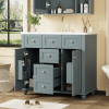 36" Bathroom Vanity Cabinet with Sink Combo Set, Undermount Resin Sink, Free Standing Vanity Set with 2 Drawers& Soft Closing Doors, Solid Wood Frame