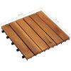 Decking Tiles Vertical Pattern 11.8"x11.8" Acacia Set of 30