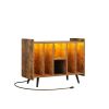 Record Player Stand, Vinyl Record Storage Cabinet ,Turntable Stand with Storage, Album Storage Cabinet with LED Light for Bedroom Living Room Office,