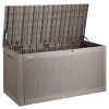 VEVOR Deck Box, 100 Gallon Outdoor Storage Box, 48.0" x 21.5" x 24.5", Waterproof PP Deckbox with Aluminum Alloy Padlock, for Patio Furniture, Pool To