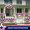 2 Pack American USA Pleated Fan Flag 1.5x3 Feet DELUXE Bunting Decoration Flags PRINTED 150D Patriotic Stars and Stripes with Canvas Header and Brass