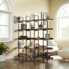 [VIDEO] 5 Tier Bookcase Home Office Open Bookshelf, Vintage Industrial Style Shelf with Metal Frame, MDF Board