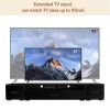 Extended, Minimalist Design TV stand with Color Changing LED Lights, Modern Universal Entertainment Center, High Gloss TV Cabinet for 90+ inch TV, Bla