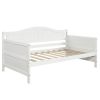 Twin Wooden Daybed with Trundle Bed, Sofa Bed for Bedroom Living Room,White