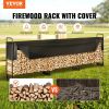 VEVOR 12.7FT Outdoor Firewood Rack with Cover, 152x14.2x46.1in,Heavy Duty Firewood Holder & 600D Oxford Waterproof Cover for Fireplace, Patio, Indoor/