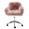 Modern Faux fur home office chair, fluffy chair for girls, makeup vanity Chair