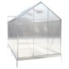 6.3'*10.2'*7' Polycarbonate Greenhouse, Heavy Duty Outdoor Aluminum Walk-in Green House Kit with Rain Gutter, Vent and Door for Backyard Garden, color