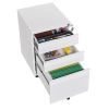 3-Drawer Mobile File Cabinet with Lock, Office Storage Filing Cabinet for Legal/Letter Size, Pre-Assembled Metal File Cabinet Except Wheels Under Desk