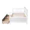 Twin Size Daybed Wood Bed with Two Drawers,White