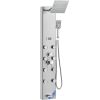 VEVOR Shower Panel System, 5 Shower Modes, Digital Display Shower Panel Tower, Rainfall, 8 Massage Jets, Tub Spout, 3-Setting Handheld Shower Head 59"