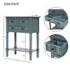 Narrow Console Table, Slim Sofa Table with Three Storage Drawers and Bottom Shelf for Living Room, Easy Assembly (Navy)