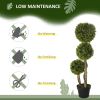 Artificial Plant for Home Decor Indoor & Outdoor Fake Plants Artificial Tree in Pot, 3 Ball Boxwood Topiary Tree for Home Office, Living Room Decor, L