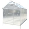 6.3'*10.2'*7' Polycarbonate Greenhouse, Heavy Duty Outdoor Aluminum Walk-in Green House Kit with Rain Gutter, Vent and Door for Backyard Garden, color