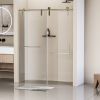 56-60 in. W x 76 in. H Frameless Shower Door, Single Sliding Shower Door, 5/16" (8mm) Clear Tempered Glass Shower Door with Explosion-Proof Film, Stai