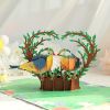 1pc New 3D Creative Three-dimensional Valentine's Day Greeting Card; Thank You Blessing Message Card; Exquisite High-end Handmade Love Bird Laser Holl