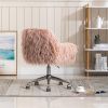 Modern Faux fur home office chair, fluffy chair for girls, makeup vanity Chair