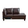 Brown Faux Leather 3-Piece Couch Living Room Sofa Set B