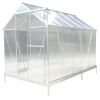 6.3'*10.2'*7' Polycarbonate Greenhouse, Heavy Duty Outdoor Aluminum Walk-in Green House Kit with Rain Gutter, Vent and Door for Backyard Garden, color