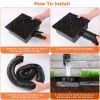 2Pcs Gutter Downspout Extension Low Profile No Deep Digging Catch Basin Downspout Extender with 4.9FT Flexible Extendable Hose For House Foundation Pr