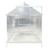 6.3'*10.2'*7' Polycarbonate Greenhouse, Heavy Duty Outdoor Aluminum Walk-in Green House Kit with Rain Gutter, Vent and Door for Backyard Garden, color