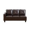 Brown Faux Leather 3-Piece Couch Living Room Sofa Set B