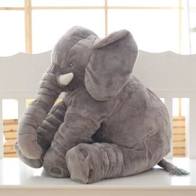 Soft Comfort Elephant Plush Toy  Accompany Sleeping Baby Sleep Child Pillow Leather Shell (Option: Grey-40cm)