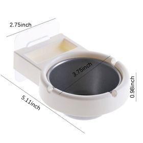 1pc Wall Mounted Ashtray, Stainless Steel Ashtray (Color: White)