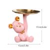 NORTHEUINS Resin Bear Empty Pocket House Entry Decoration Tray Keys Receiver Storage Figurines for Interior Home Object Statues