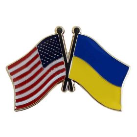 Personality Ukraine Flag Brooch For Women Men Ukrainian National Map Blue Yellow Pins Patriotic Badges Coat Dress Lapel Jewelry (Metal color: BC22Y0040-2)