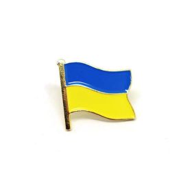 Personality Ukraine Flag Brooch For Women Men Ukrainian National Map Blue Yellow Pins Patriotic Badges Coat Dress Lapel Jewelry (Metal color: BC22Y0038)