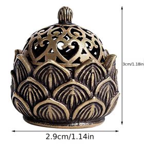 1pc Hollow Lotus Incense Burner Hollow Incense Serving Tea Table Ornament Mini Incense Burner (size: small)