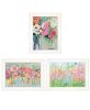 "Garden Flowers III" 3-Piece Vignette By Kait Roberts, Ready to Hang Framed Print, White Frame