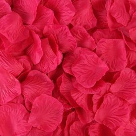 Artificial Rose Petal Artificial Flower Silk Petals Valentine Day Wedding Flower Decoration Flowers (Color: rose red, size: 1000pcs)