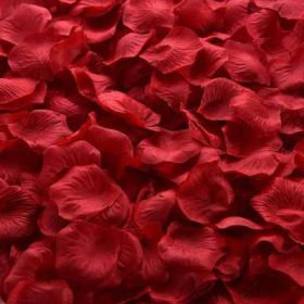 Artificial Rose Petal Artificial Flower Silk Petals Valentine Day Wedding Flower Decoration Flowers (Color: Wine red, size: 1000pcs)