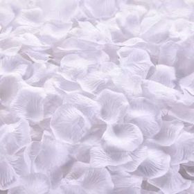 Artificial Rose Petal Artificial Flower Silk Petals Valentine Day Wedding Flower Decoration Flowers (Color: White, size: 1000pcs)