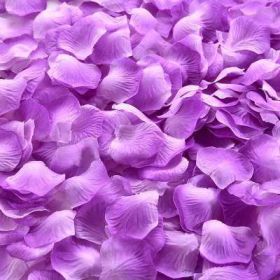 Artificial Rose Petal Artificial Flower Silk Petals Valentine Day Wedding Flower Decoration Flowers (Color: light purple, size: 1000pcs)