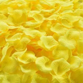 Artificial Rose Petal Artificial Flower Silk Petals Valentine Day Wedding Flower Decoration Flowers (Color: Yellow, size: 500pcs)