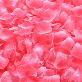 Artificial Rose Petal Artificial Flower Silk Petals Valentine Day Wedding Flower Decoration Flowers (Color: durk pink, size: 500pcs)