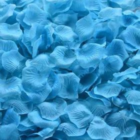 Artificial Rose Petal Artificial Flower Silk Petals Valentine Day Wedding Flower Decoration Flowers (Color: lake blue, size: 500pcs)