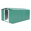 Garden Shed 101.2"x154.3"x71.3" Metal Green