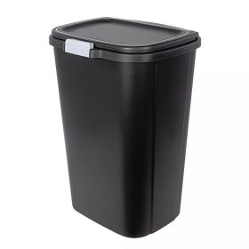 13gal Odor Block Trash Can Black (Color: Black)