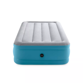 16" Air Mattress with Hand Held 120V Pump - Twin Size (Color: blue.)