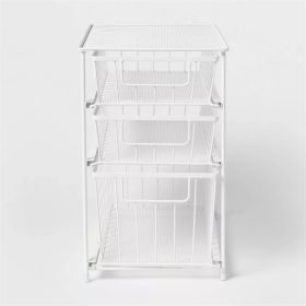 3 Tier Drawer Organizer (Color: Matte White)