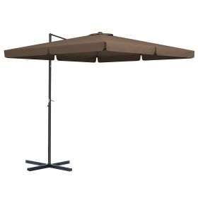 Outsunny 10' Cantilever Patio Umbrella, Square Offset Umbrella with Tilt, Crank, Cross Base, Aluminum Pole and Air Vent, Hanging Umbrella for Garden, (Color: as Pic)